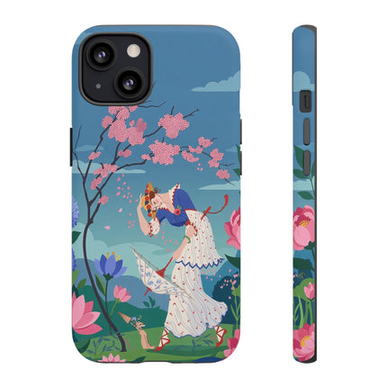 🌸☂️ The Lady Of The Falling Blossoms Phone Case – Art Deco Garden Whimsy