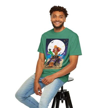 Moonlit Pirate Halloween Unisex Garment-Dyed T-shirt