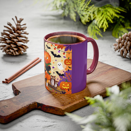 🎃🐈‍⬛ The Pumpkin Child’s Halloween Parade Colorful Mug – Whimsical Storybook Charm