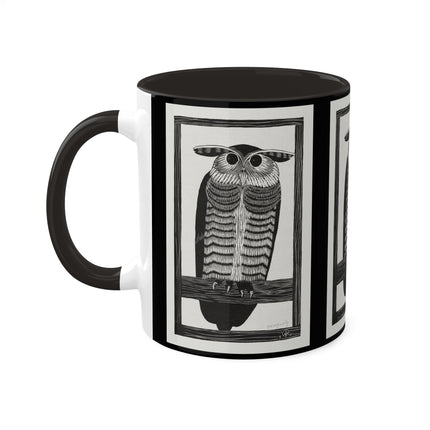 Horned Owl by Samuel Jessurun de Mesquita Colorful Mugs, 11oz
