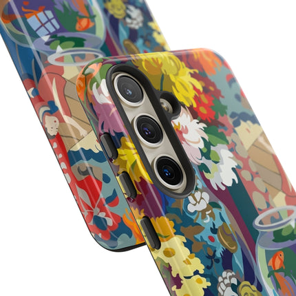 Floral Fishbowl Still Life Phone Case – Vibrant Harmony & Colorful Life