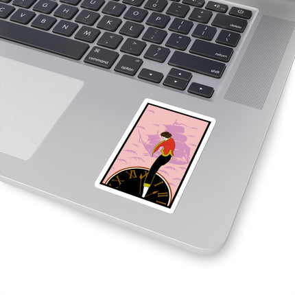 Woman Waiting for her Beloved at 1:59 by Kobayashi Kaichi Kiss-Cut Stickers (4 Sizes)