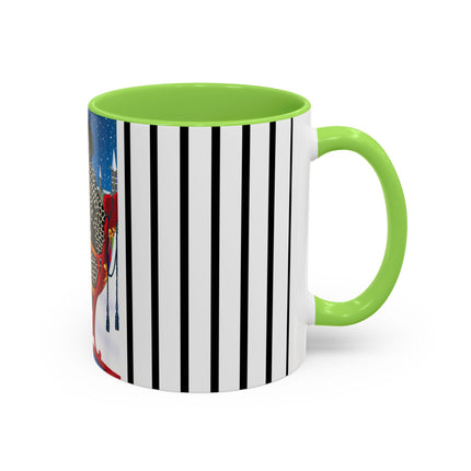 Elegant Winter Woman in Sleigh Colorful Mugs (11oz, 15oz)