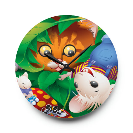 Whimsical Adventure Acrylic Wall Clock, Round and Square