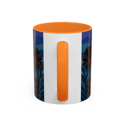 🖤🌺 The Midnight Floral Acrobat Colorful Mug – Art Deco Fashion Whimsy