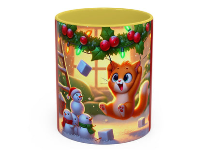 Naughty or Nice Kitten Christmas Colorful Mugs (11oz, 15oz)