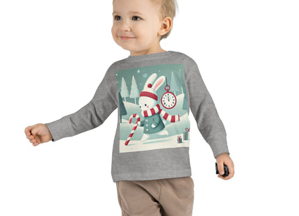 Candy Cane Timekeeper Bunny Toddler Long Sleeve Tee