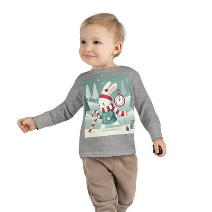 Candy Cane Timekeeper Bunny Toddler Long Sleeve Tee