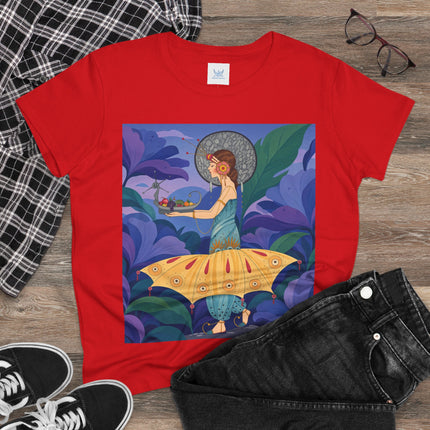 🦋🌿 The Butterfly Garden Offering Cotton Tee – Art Deco Botanical Fantasy