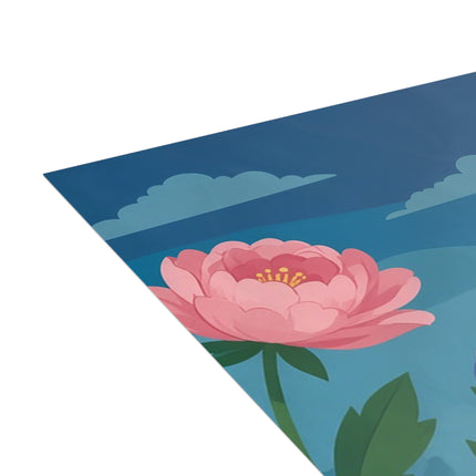 🌹🌼 The Lady Of The Enchanted Flower Garden Greeting Card – Art Deco Floral Elegance