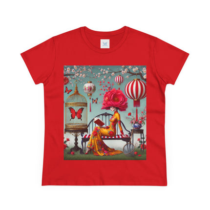 Reading In A Painted Garden Cotton Tee