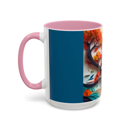 Owl at an Autumn Park Colorful Mugs (11oz, 15oz)