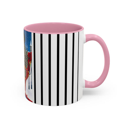 Elegant Winter Woman in Sleigh Colorful Mugs (11oz, 15oz)