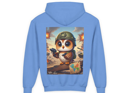 Owl on the Front Lines Youth Heavy Blend Hooded Sweatshirt