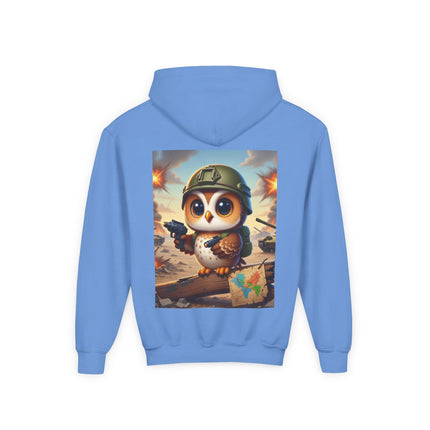 Owl on the Front Lines Youth Hooded Sweatshirt – Courage, Wisdom & Quiet Strength
