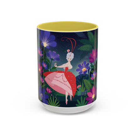 Moonlight Waltz Among The Blossoms Colorful Mugs – Art Deco Floral Enchantment