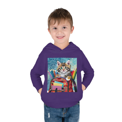 Whiskered Wanderings Toddler Pullover Fleece Hoodie