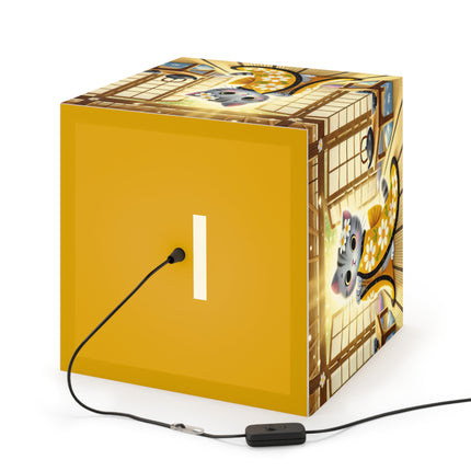 🐱🍵 Playful Kitten in the Tea Room Light Cube Lamp – Curious Charm & Cozy Whimsy
