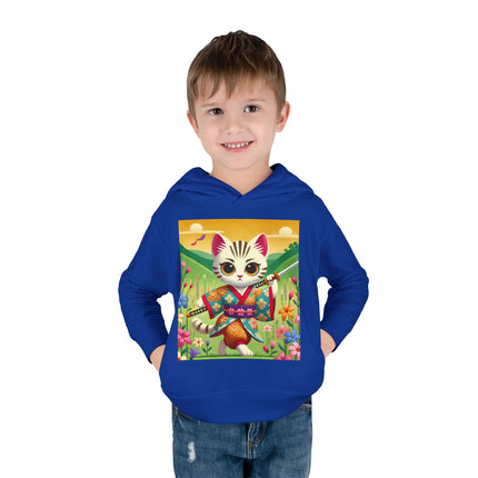 Samurai Kitten Toddler Pullover Fleece Hoodie
