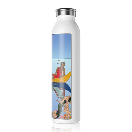 Le long du Missouri (Indian couple on the Missouri River) by George Barbier Slim Water Bottle