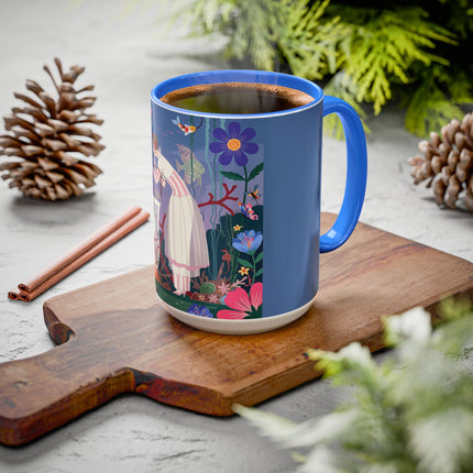 The Lady Of The Enchanted Aquarium Colorful Mugs – Art Deco Aquatic Elegance