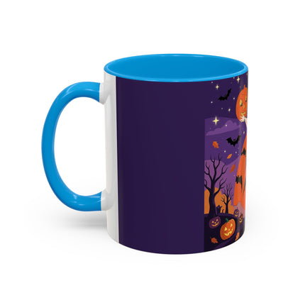 🎃🌕 The Pumpkin Moon Enchantress Colorful Mug – Elegant Halloween Masquerade