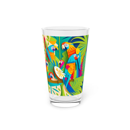 Colorful Macaws Glass, 16oz