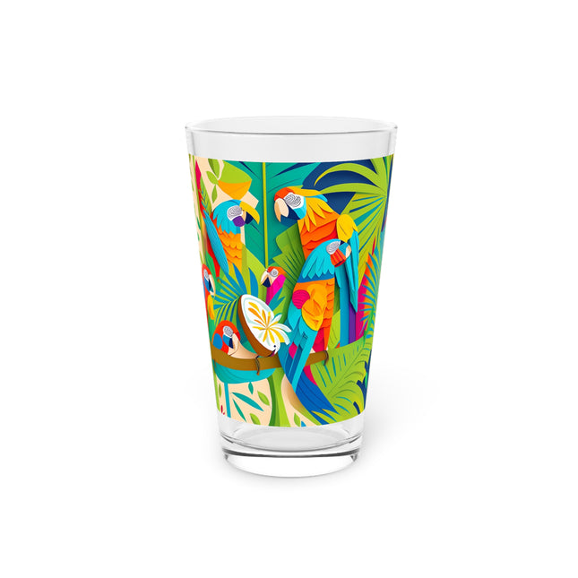 Colorful Macaws Glass, 16oz