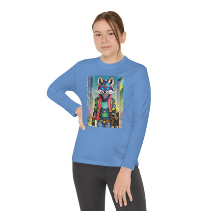 Cyber Hyena Youth Long Sleeve Competitor Tee – Neon Mischief & Futuristic Style