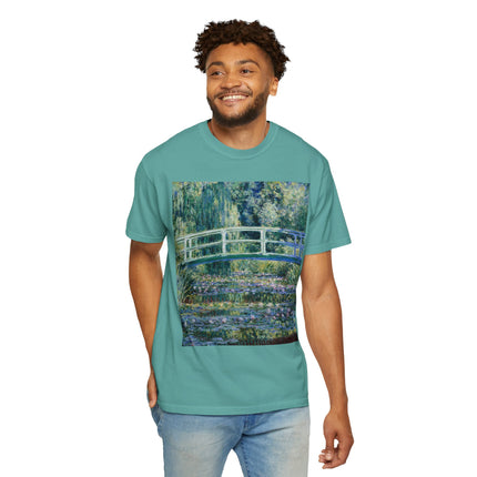 Water Lilies and Japanese Bridge by Claude Monet Unisex Garment-Dyed T-shirt