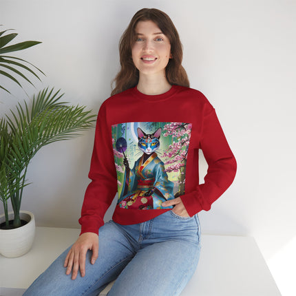 Cyberpunk Geisha Unisex Heavy Blend™ Crewneck Sweatshirt