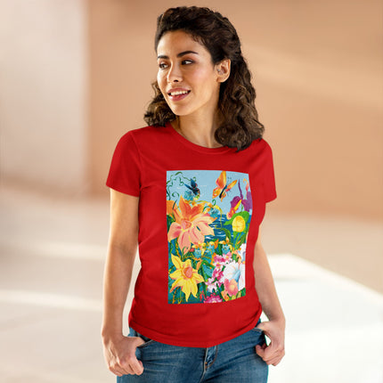Blooming Paradise Women's Midweight Cotton Tee