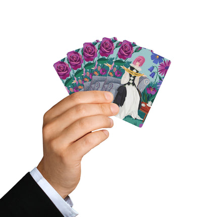 ☕🌸 The Lady Of The Garden Tea Playing Cards – Art Deco Floral Elegance