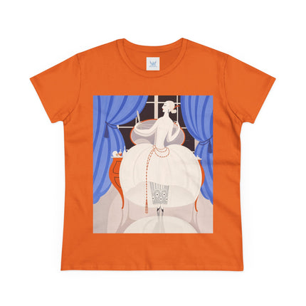 🦢💎 The Ivory Midnight Muse Cotton Tee – Art Deco Fashion Elegance