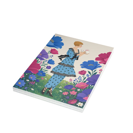 🐇🌺 The Little Rabbit Garden Postcards With Envelopes – Art Deco Floral Whimsy