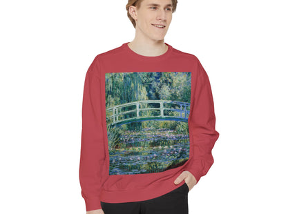 Water Lilies and Japanese Bridge by Claude Monet Unisex Garment-Dyed Sweatshirt