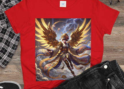 Valkyrie Descending Through Storm Women's Midweight Cotton Tee