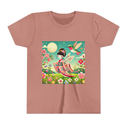 Geisha Fairy and the Hummingbird Blossom Youth Short Sleeve Tee