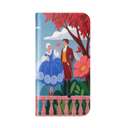🌺🎭 The Grand Garden Courtship Flip Case – Art Deco Floral Romance
