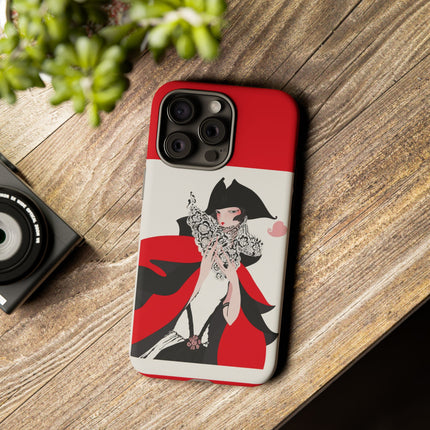 Crimson Masquerade Phone Case – Dramatic Grace & Bold Elegance