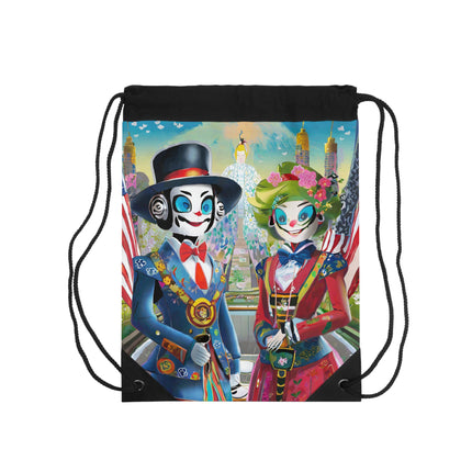 Cyber Punk Robots Drawstring Bag