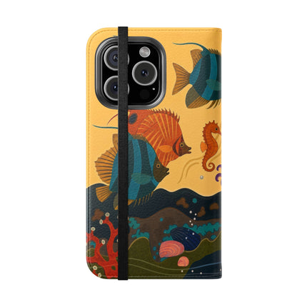 🐚🌊 The Lady Of The Enchanted Pearl Flip Case – Art Deco Undersea Fantasy