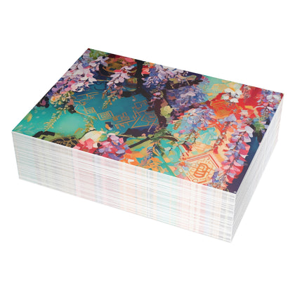 Golden Wisteria Symphony Postcard Bundles (envelopes included) - Bundles of 10, 30, 50 Pieces