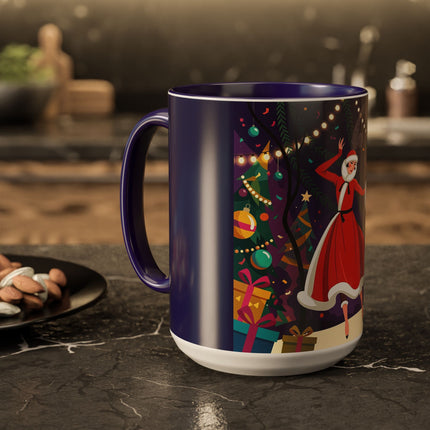 🎄❄️ The Christmas Snowball Dance Colorful Mug – Whimsical Holiday Fashion Fantasy