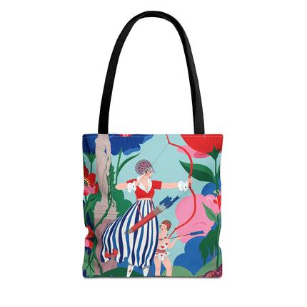 🏹🌺 The Lady Of The Enchanted Garden Archery Tote Bag – Art Deco Floral Adventure