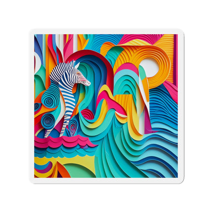 Surfing Zebra Die-Cut Magnets (5 Sizes)