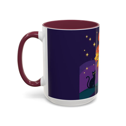 🎃🕯️ Moonlit Pumpkin Masquerade Colorful Mug – Whimsical Halloween Charm