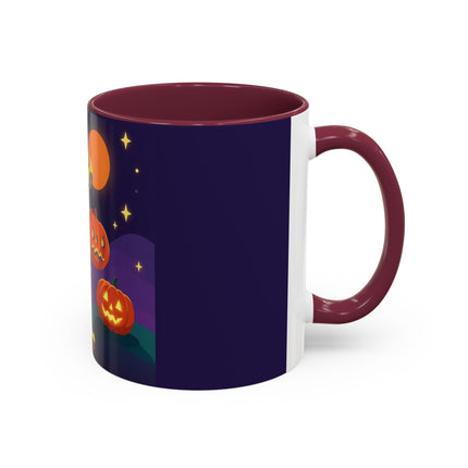 🎃🕯️ Moonlit Pumpkin Masquerade Colorful Mug – Whimsical Halloween Charm