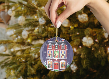 A Christmas Eve Celebration Glass Ornament