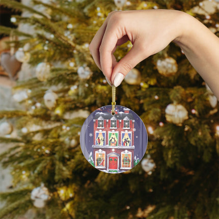A Christmas Eve Celebration Glass Ornament